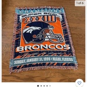 Vintage Nfl Denver Broncos Super Bowl XXXIII Champions Commemorative Throw NIB